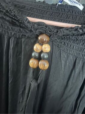India Boutique Black Maxi Skirt with Smocked Waistband
